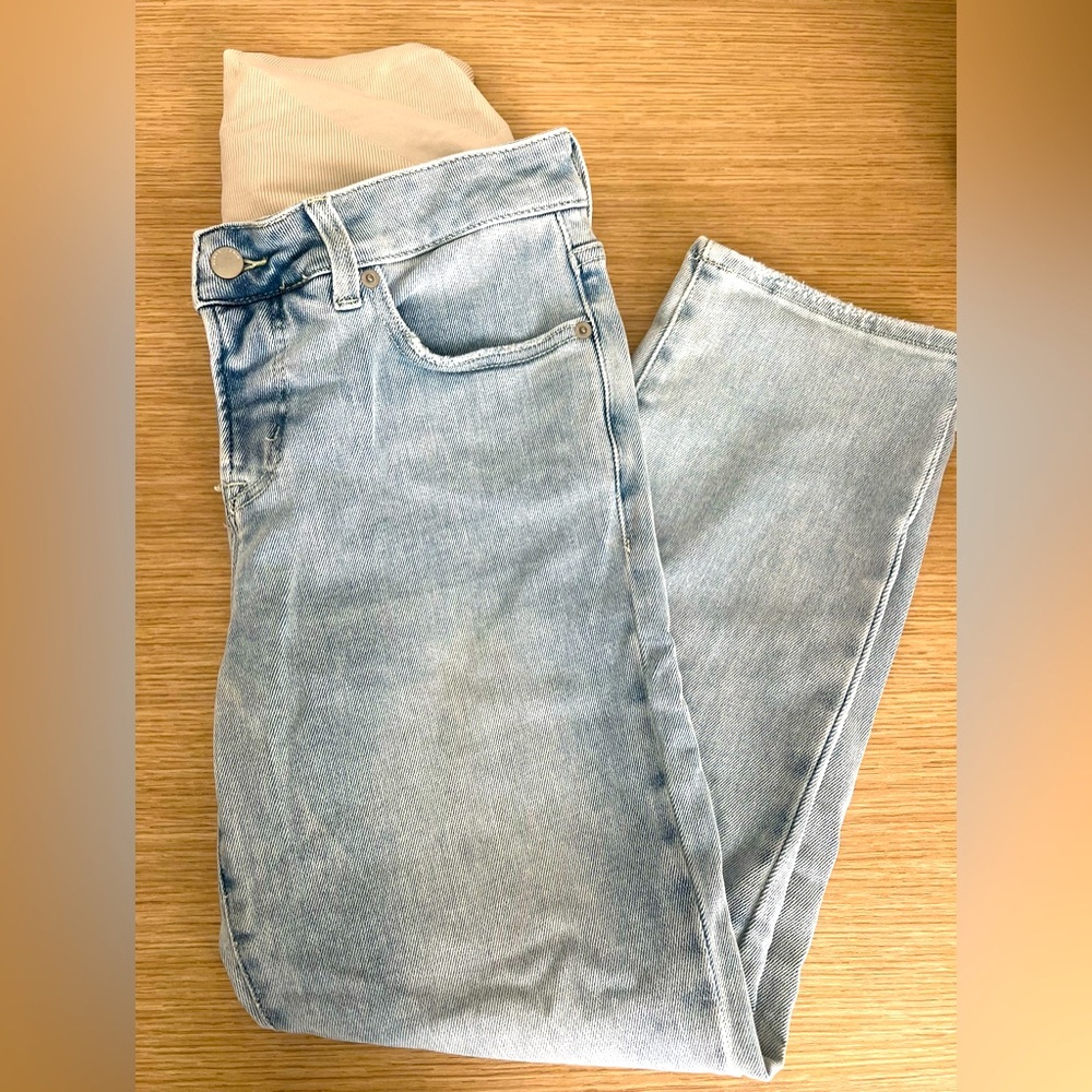 Blanqi Maternity Mom Jeans / Straight Cut Jeans / Cropped Jeans